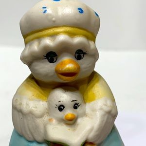 Porcelain bell ornament duck vintage JASCO #2